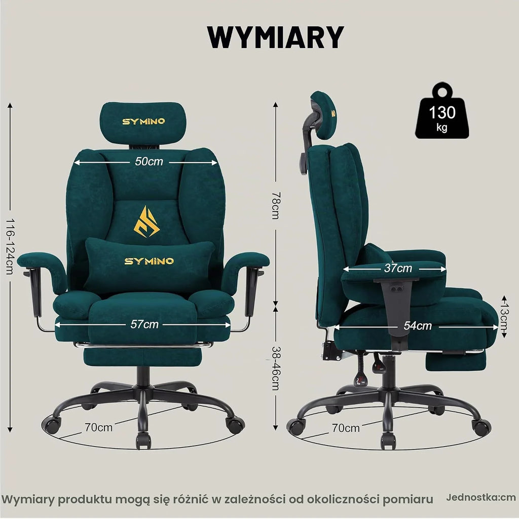 Symino Ergonomiczny Fotel Gamingowy i Krzesło Biurowe/zielony
