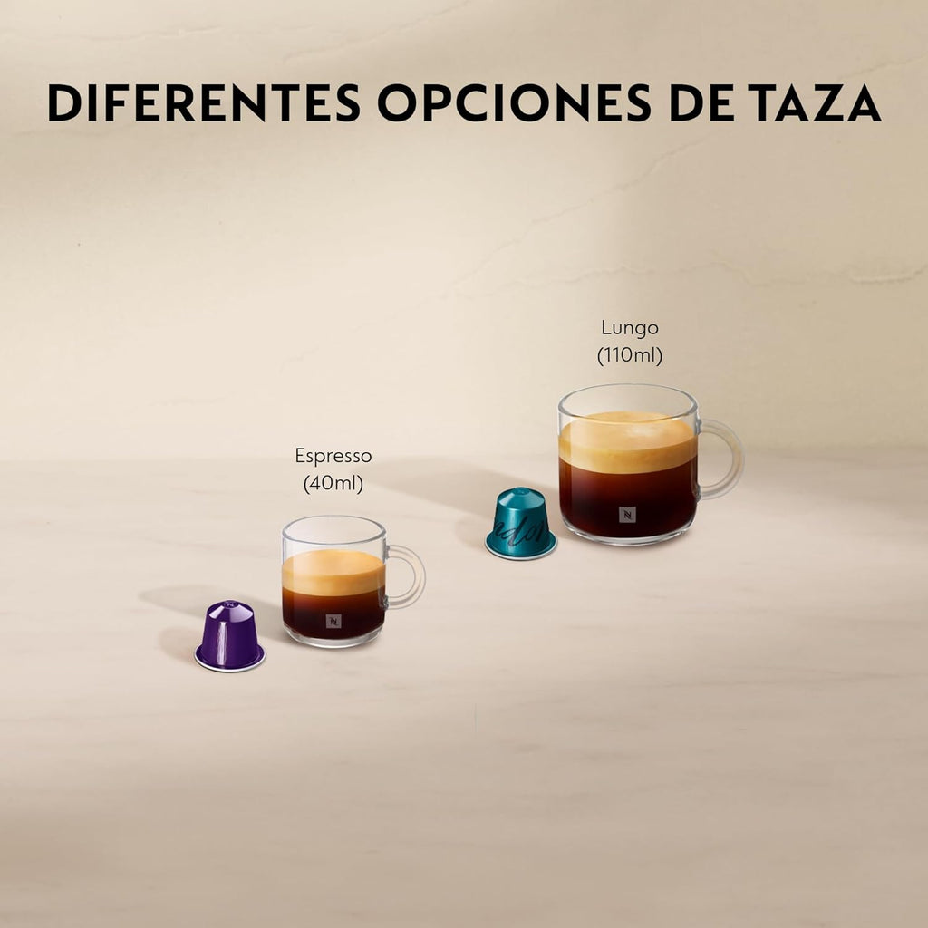 Nespresso Krups Essenza Mini XN1101 - Cafetera monodosis de cápsulas Nespresso, compacta, 19 bares, apagado automático, color blanco (Pack de cápsulas de bienvenida incluido)