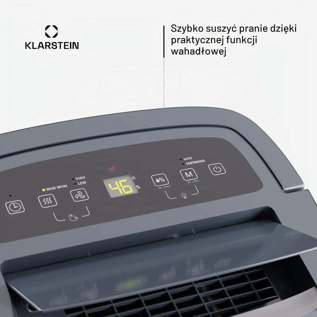 KLARSTEIN Inteligentny osuszacz, duże osuszacze powietrza do domu, cichy osuszacz powietrza o niskiej energii, aplikacja Wifi IoT, brytyjski osuszacz elektryczny, pojemność osuszania 40 l, do