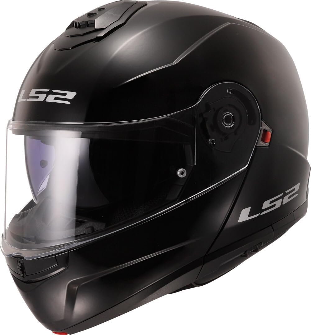 LS2, Casco de moto modular Strobe II negro brillante,