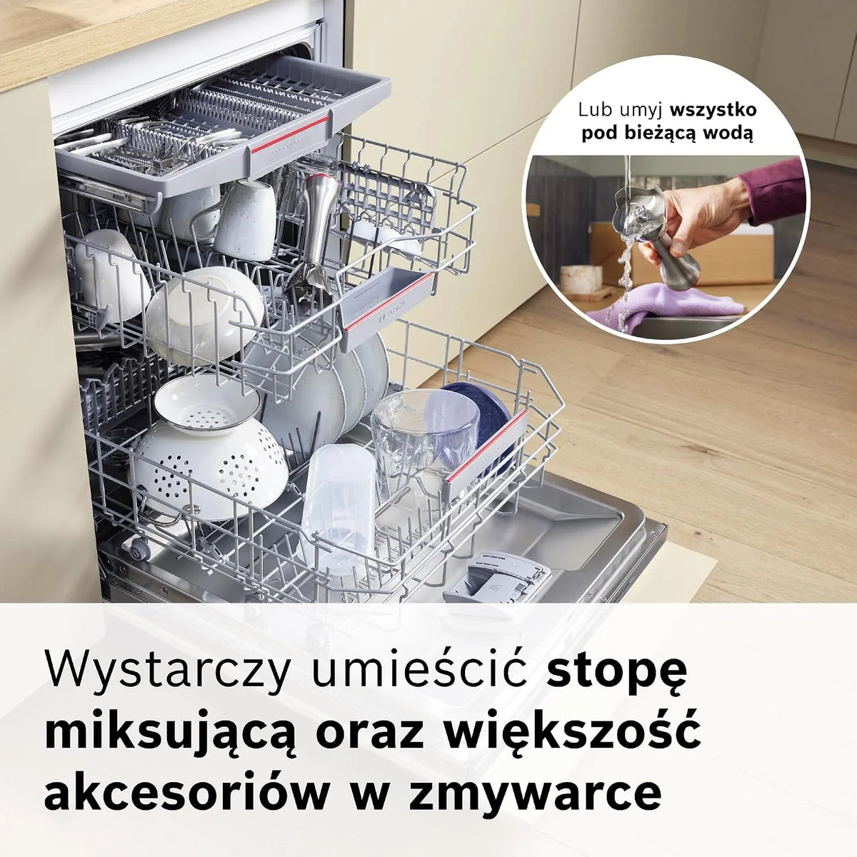 Bosch, blender ręczny, ErgoMaster Serie 8, silnik 1500 W, intuicyjna regulacja prędkości, 6-ramienne ostrze, akcesoria w zestawie, stal nierdzewna, MSM8M930