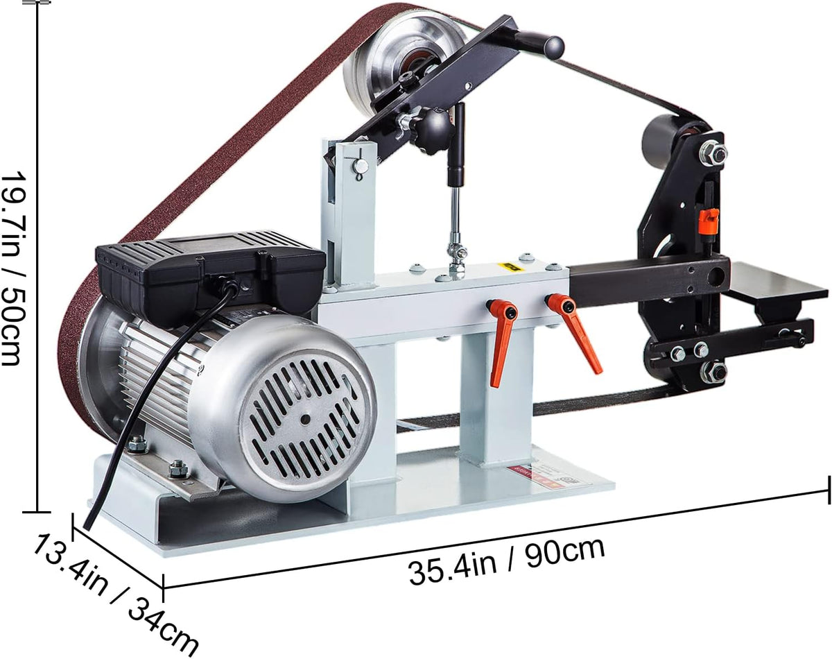 Lijadora de banda VEVOR 1500W, tamaño de banda 5,08x208,28 cm, velocidad constante 2800 r/min, lijadora de banda con varios tipos de lijado, para pulir herramientas, metal, madera y acrílico