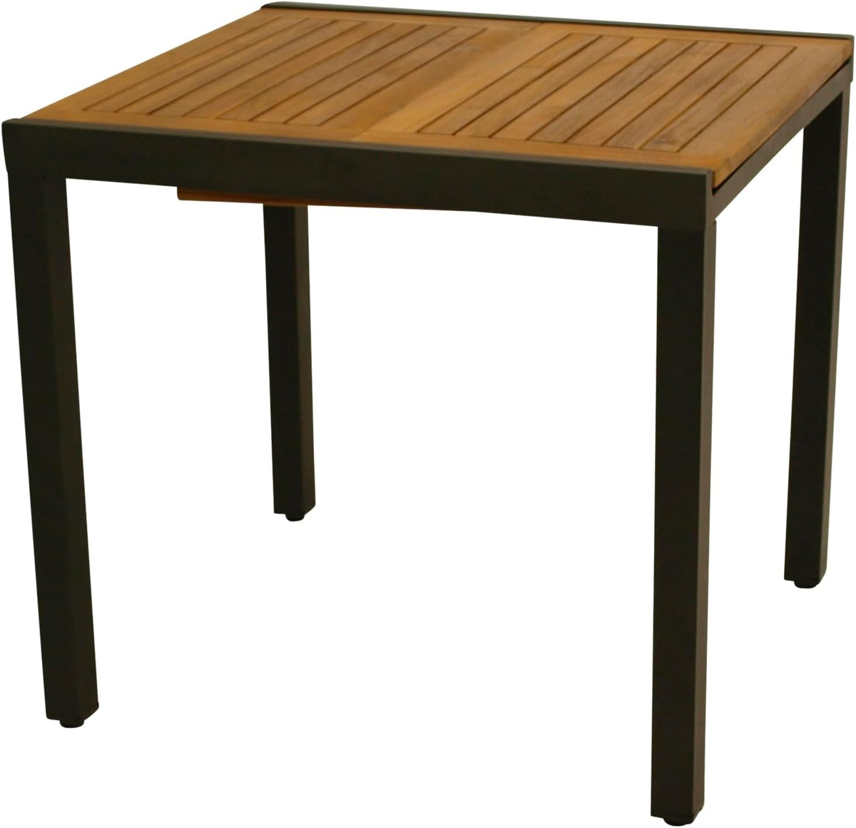 Mesa de jardín/balcón DEGAMO Vicenza de madera de acacia y aluminio, extensible 80/120x70cm, antracita, con certificación FSC
