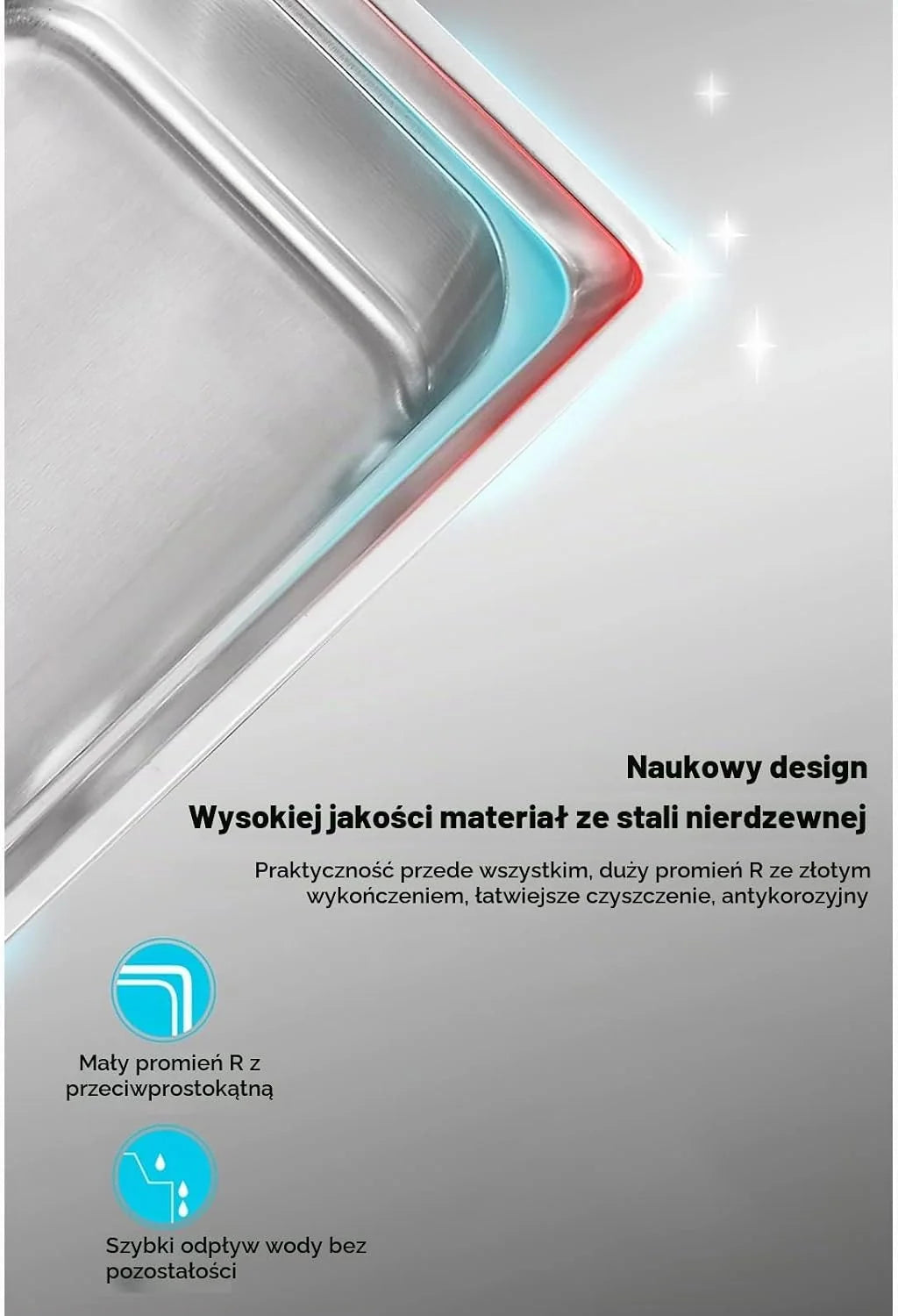 Wolnostojący zlew gospodarczy, zlew komercyjny, jednokomorowy, ze stali nierdzewnej, do pralni, garażu, zastosowań komercyjnych, wewnątrz i na zewnątrz, z kranem i odpływem, do kuchni i rest