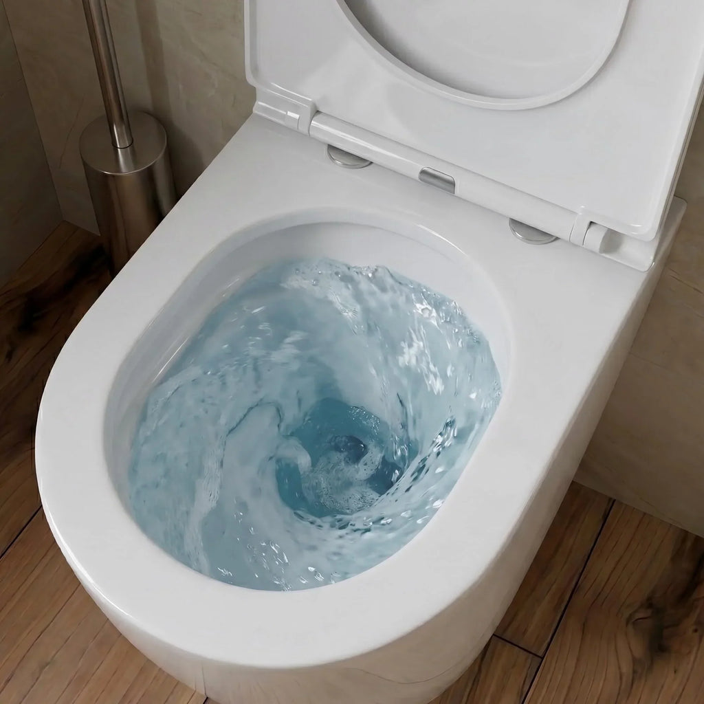 lavita Duofix Basic Inodoro suspendido Dalia blanco sin brida, sistema de descarga Tornado, asiento con cierre amortiguado, placa de accionamiento Delta 25