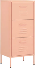 vidaXL Aparador Armario de almacenamiento Cómoda Alacena Armario de acero Estante Armario multiusos Librería Armario de pie Rosa 42,5x35x101,5 cm Acero