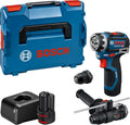 Taladro atornillador a batería Bosch PRO 12V System GSR12V-32FC (incluye 2,0 Ah, GAL 12V-20, GFA 12-M, GFA 12-H, empuñadura adicional, tope de profundidad, L-BOXX)
