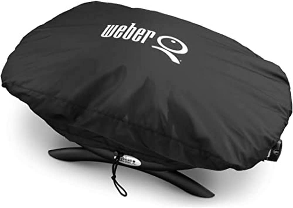 Barbacoa eléctrica Weber Q1400, superficie de cocción de 43 x 32 cm, barbacoa portátil, rejilla de cocción de hierro fundido vitrificado dividida en 2, tapa y cuerpo de aluminio fundido - Gris oscuro (52020079)