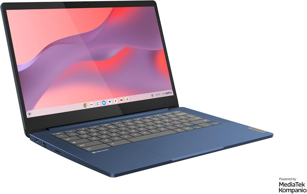 Lenovo IdeaPad Slim 3 Chrome 14M868 - Ordenador portátil 14'' FHD (MediaTek Kompanio 520, RAM 8GB, SSD 128GB, GPU Arm Mali-G52 2EE MC2, Chrome OS) Teclado AZERTY francés - Azul