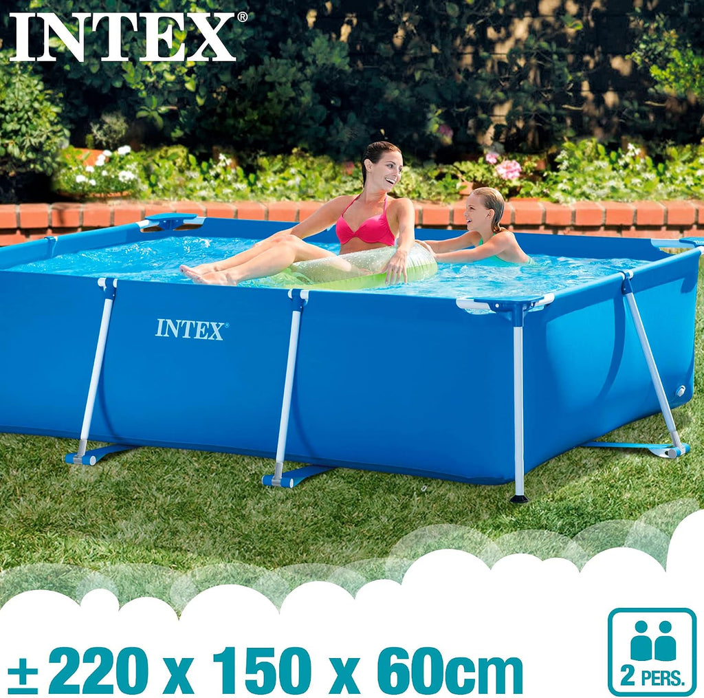 Intex 28271Np Piscina Desmontable Small Frame, 260 X 160 X 65 Cm, 2.282 Litros + 28038 Cobertor para Piscina Rectangular Prisma/Small Frame 300 X 200 Cm