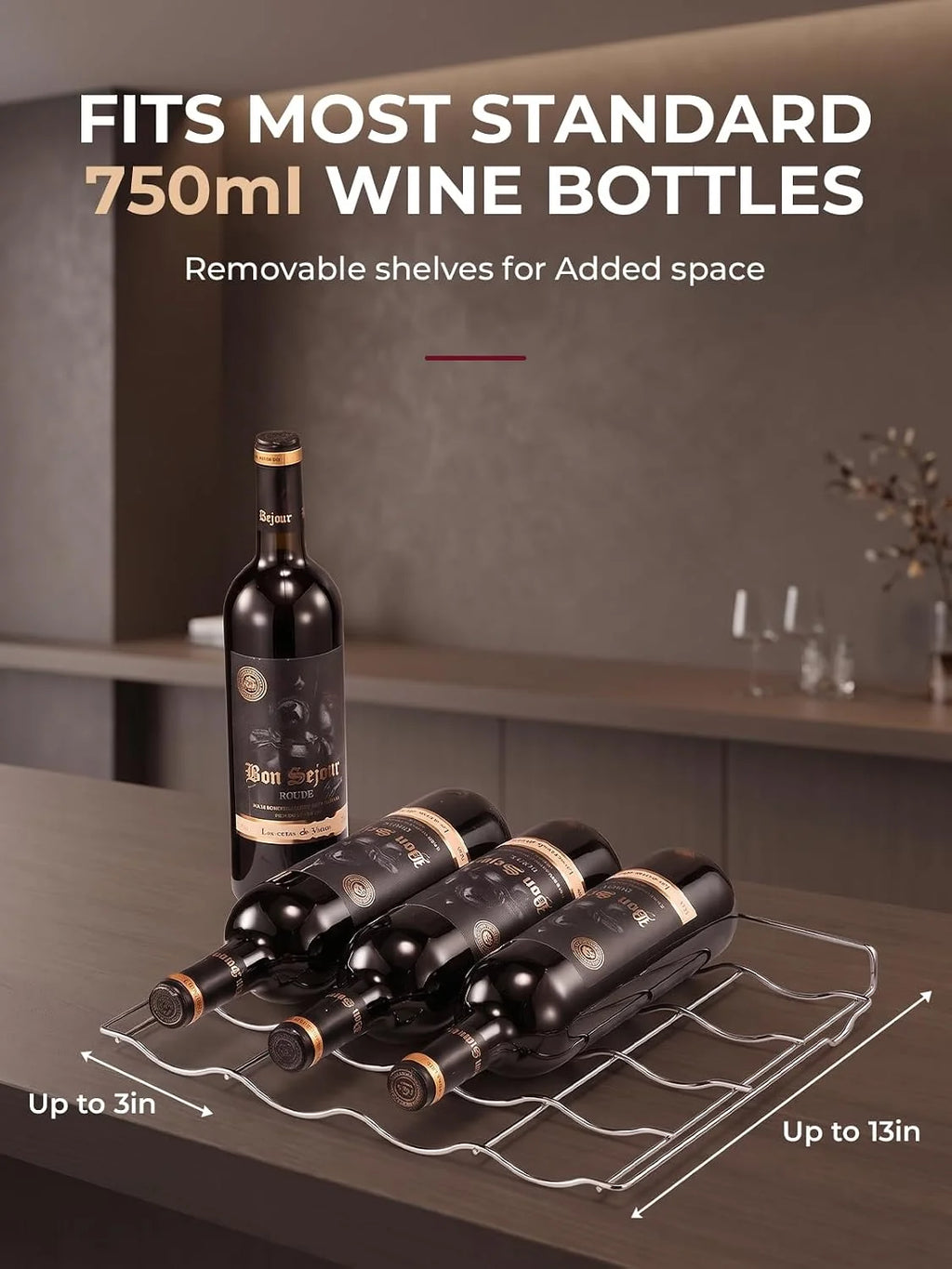 FOHERE Wolnostojąca mini lodówka na wino, 8 butelek
