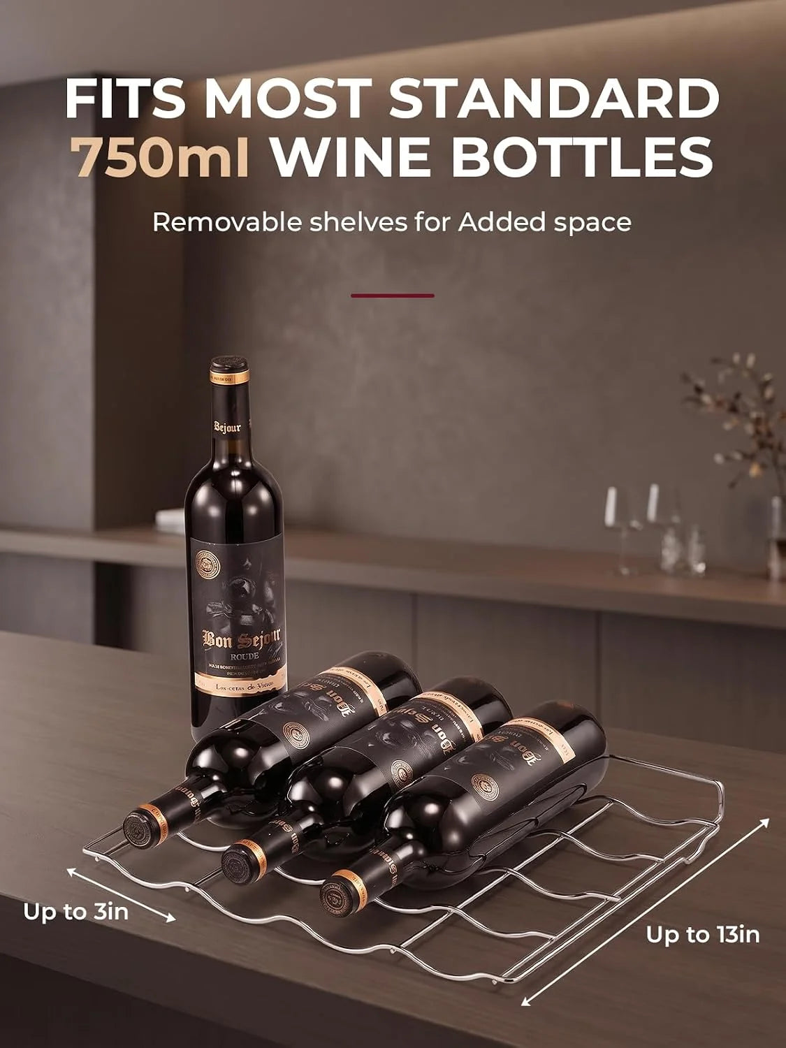 FOHERE Wolnostojąca mini lodówka na wino, 8 butelek