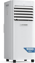 Aire acondicionado portátil LEENON 9000 BTU, 4 en 1: refrigeración, deshumidificación, modo ventilador y modo sueño, climatizador móvil de 2,6 kW con tubo de escape, control remoto/temporizador de 24 h, para habitaciones de hasta 35 m²