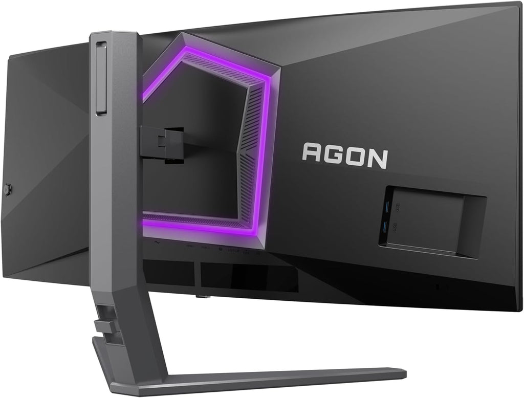 Monitor para juegos curvo AOC Agon Pro AG346UCDAM OLED WQHD de 34 pulgadas, 175 Hz, 0,03 ms, FreeSync Premium Pro, compatible con G-Sync, HDR400 (3440x1440, 2X HDMI, DisplayPort, concentrador USB), negro