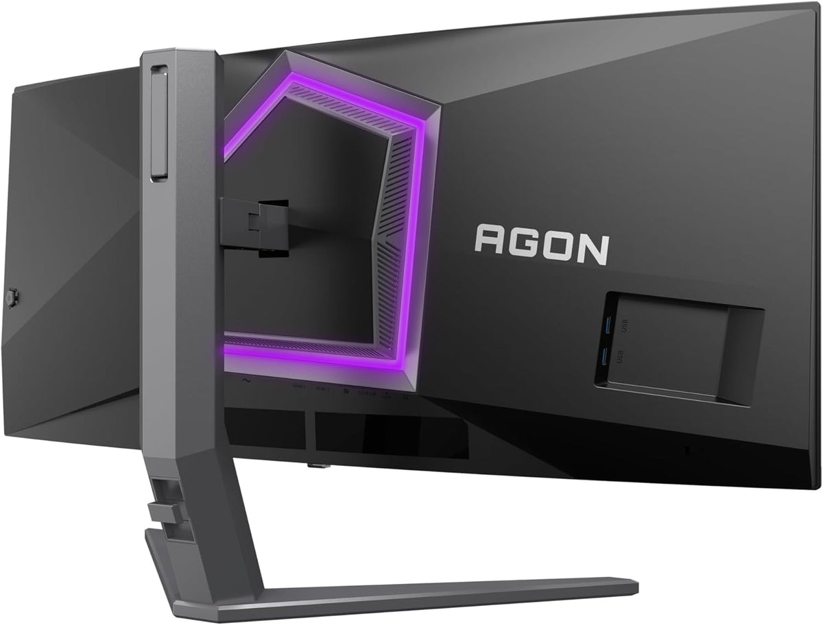 Monitor para juegos curvo AOC Agon Pro AG346UCDAM OLED WQHD de 34 pulgadas, 175 Hz, 0,03 ms, FreeSync Premium Pro, compatible con G-Sync, HDR400 (3440x1440, 2X HDMI, DisplayPort, concentrador USB), negro