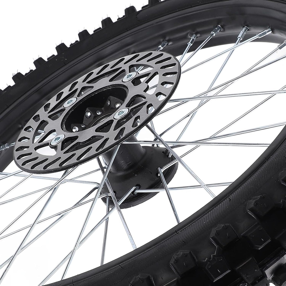 HUIOP Conjunto de llanta y neumático de rueda delantera de 17 pulgadas, cámara de aire 70/100-17 2.75-17, de 12 mm con rotor de freno para Dirt Pit Bike, optimizando el rendimiento con