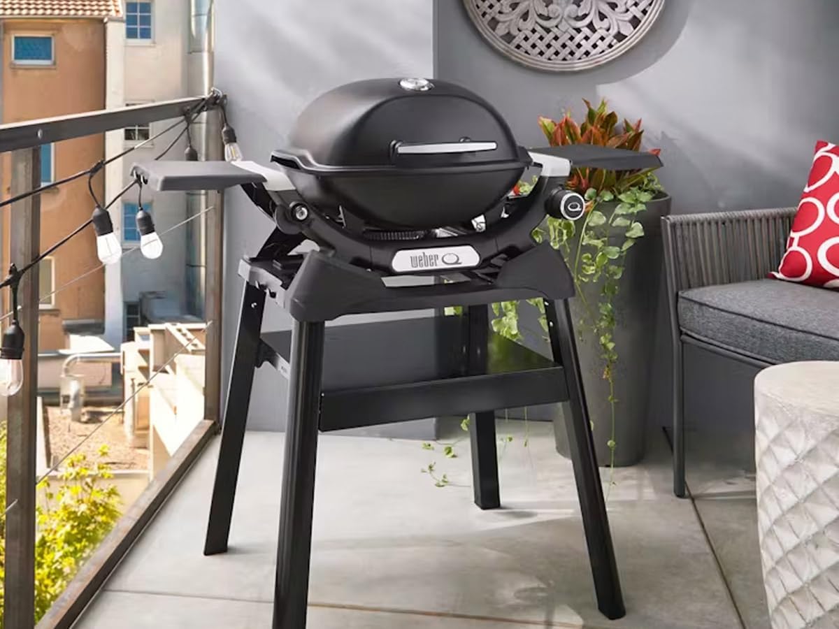 Barbacoa de gas WEBER Q 1200N negra con soporte