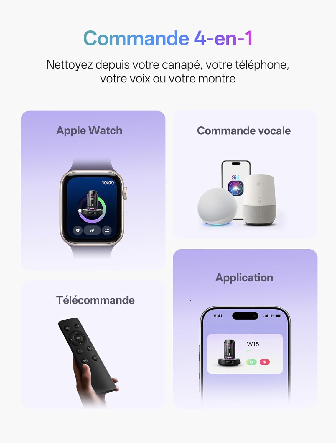 Robot aspirador y fregasuelos Vexilar W15 de 10.000 Pa con estación de autovaciado sin bolsa, navegación LiDAR y mapeo, 180 min, conectado por mando/APP/Alexa, ideal para alfombras y pelo de mascotas