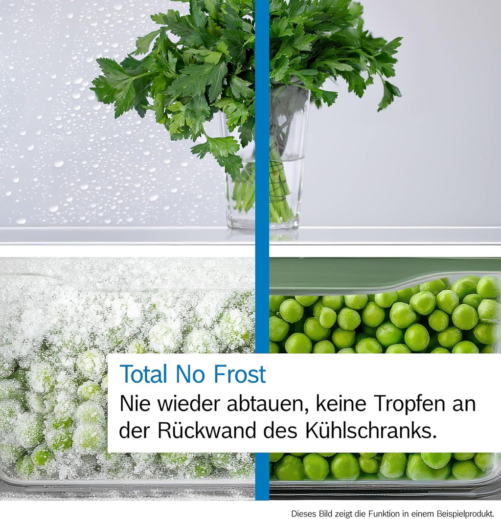 Frigorífico combi Bosch XXL Serie 6, 203 x 70 cm, 311 L de refrigeración y 129 L de congelación, NoFrost, VitaFresh XXL, interior flexible, balda abatible, Perfect Fit, acero cepillado, KGN49AIBT