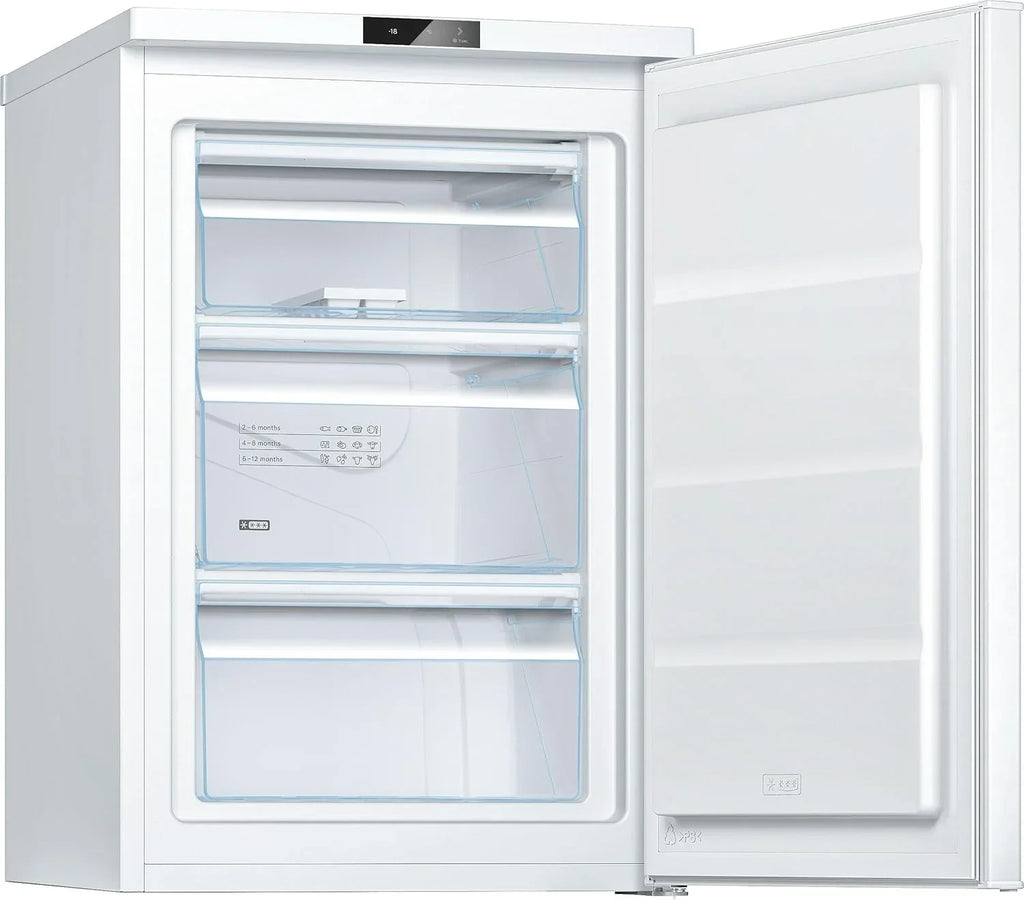 Bosch GTV15NWEB - Congelador de libre instalación (Serie 2, 83 L, 3 cajones de congelación, 85 x 56 cm), color blanco