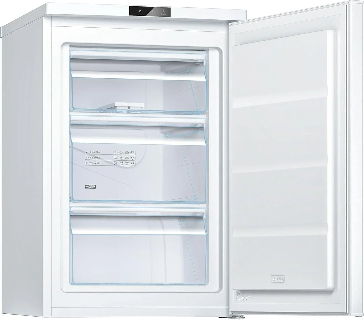 Bosch GTV15NWEB - Congelador de libre instalación (Serie 2, 83 L, 3 cajones de congelación, 85 x 56 cm), color blanco