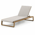Tumbona de teca y textileno beige