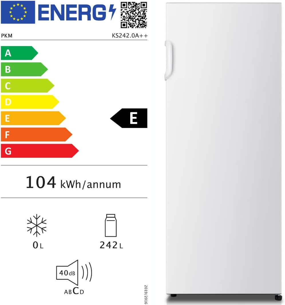 Frigorífico de libre instalación PKM blanco altura 143cm x anchura 58,8cm KS242.0A++