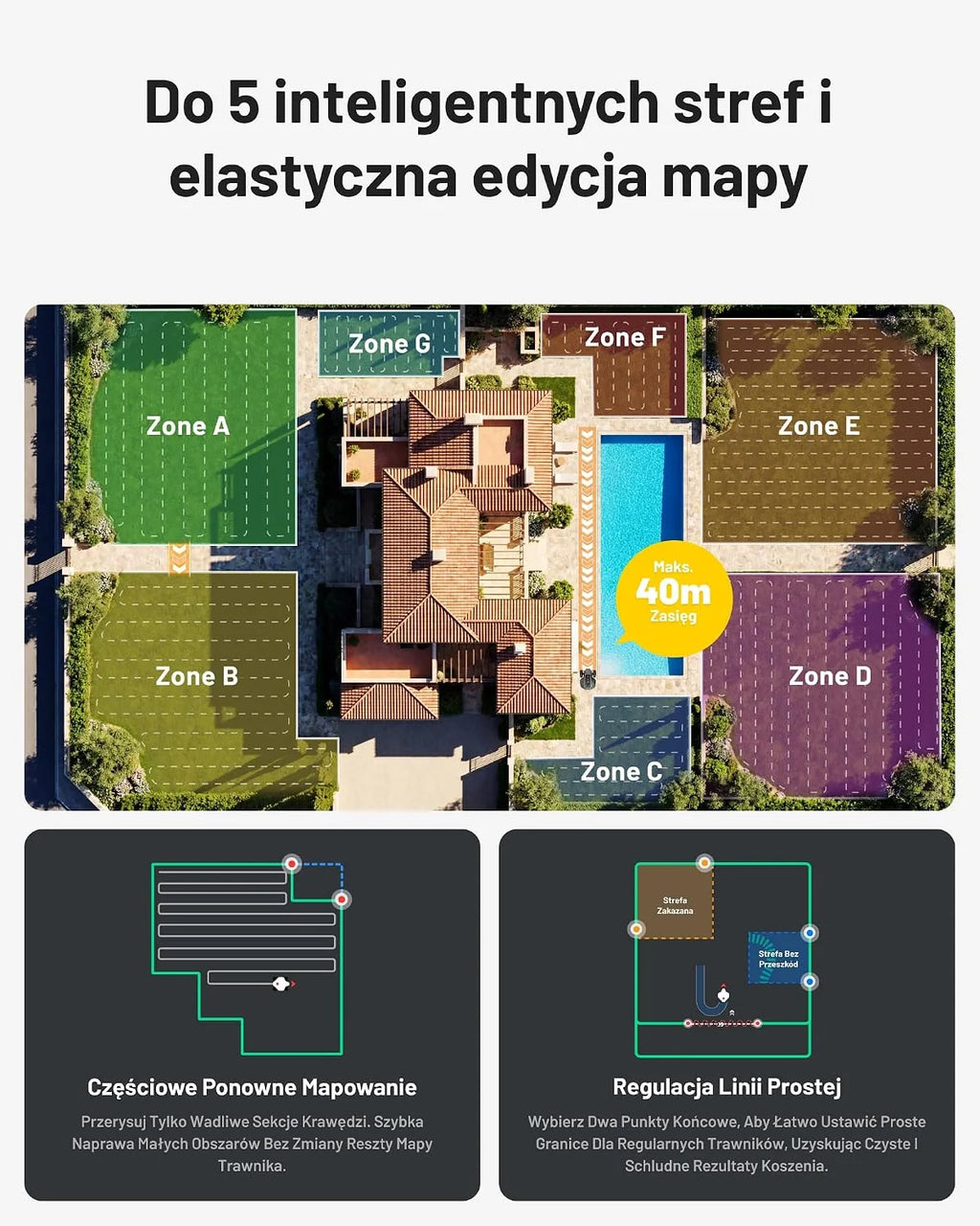 MAMMOTION YUKA mini 2 500 robot koszący bez przewodu, Zalec. 500 m²