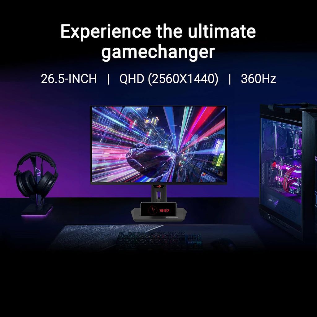ASUS ROG Strix OLED XG27ACDNG - 27 pulgadas, panel QD-OLED QHD 1440p, 360 Hz, 0,03 ms, disipador térmico personalizado, antiparpadeo (Anti-Flicker), Care+, compatible con G-Sync®, 99% DCI-P3