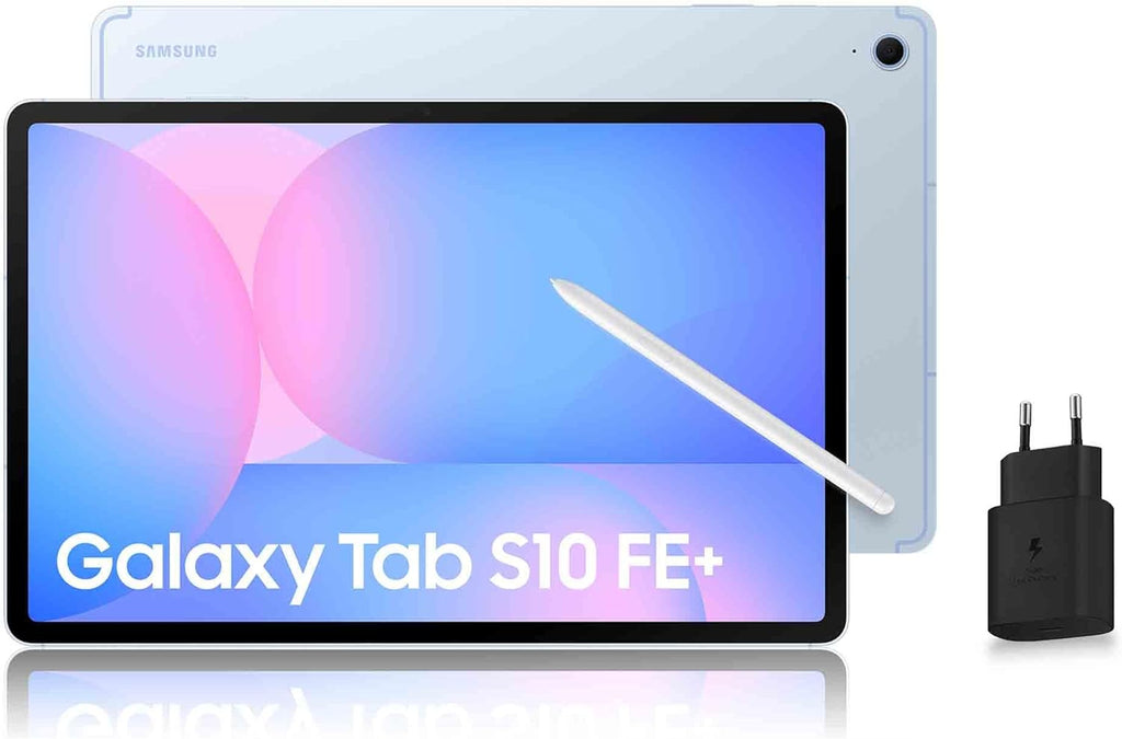 Samsung Galaxy Tab S10 FE+, Tablette Android WIFI 13.1" 128 Go, S Pen incluido, Certificación IP68, Azul, Cargador de pared rápido de 25W incluido, Versión FR