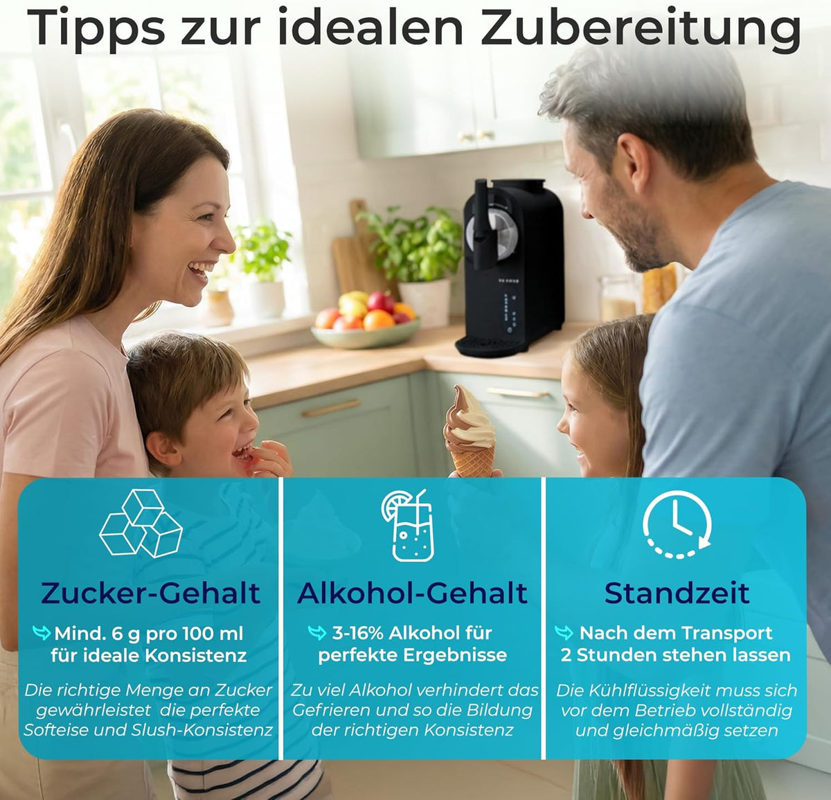Máquina de helados, granizadora y máquina de sorbete KLAMER con 7 programas: helado suave, granizado, frappé y más, capacidad de 1,5 L, limpieza automática, no requiere hielo, incluye recetario digital