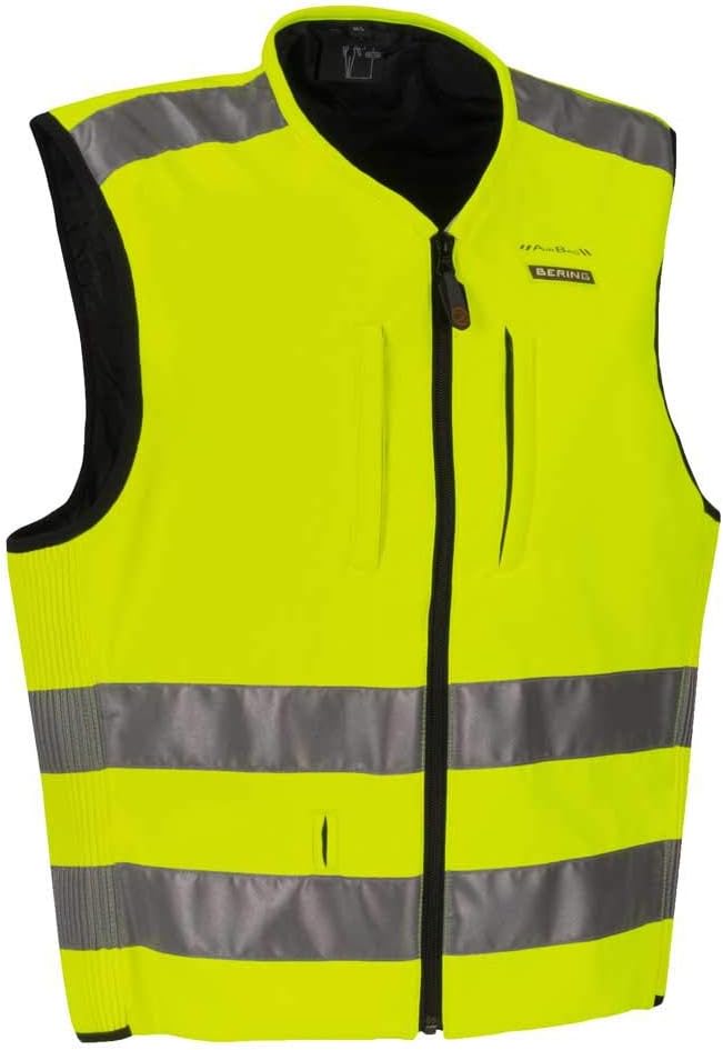 Chaleco airbag BERING C-PROTECT AIR negro y amarillo fluorescente de alta visibilidad Talla M-L