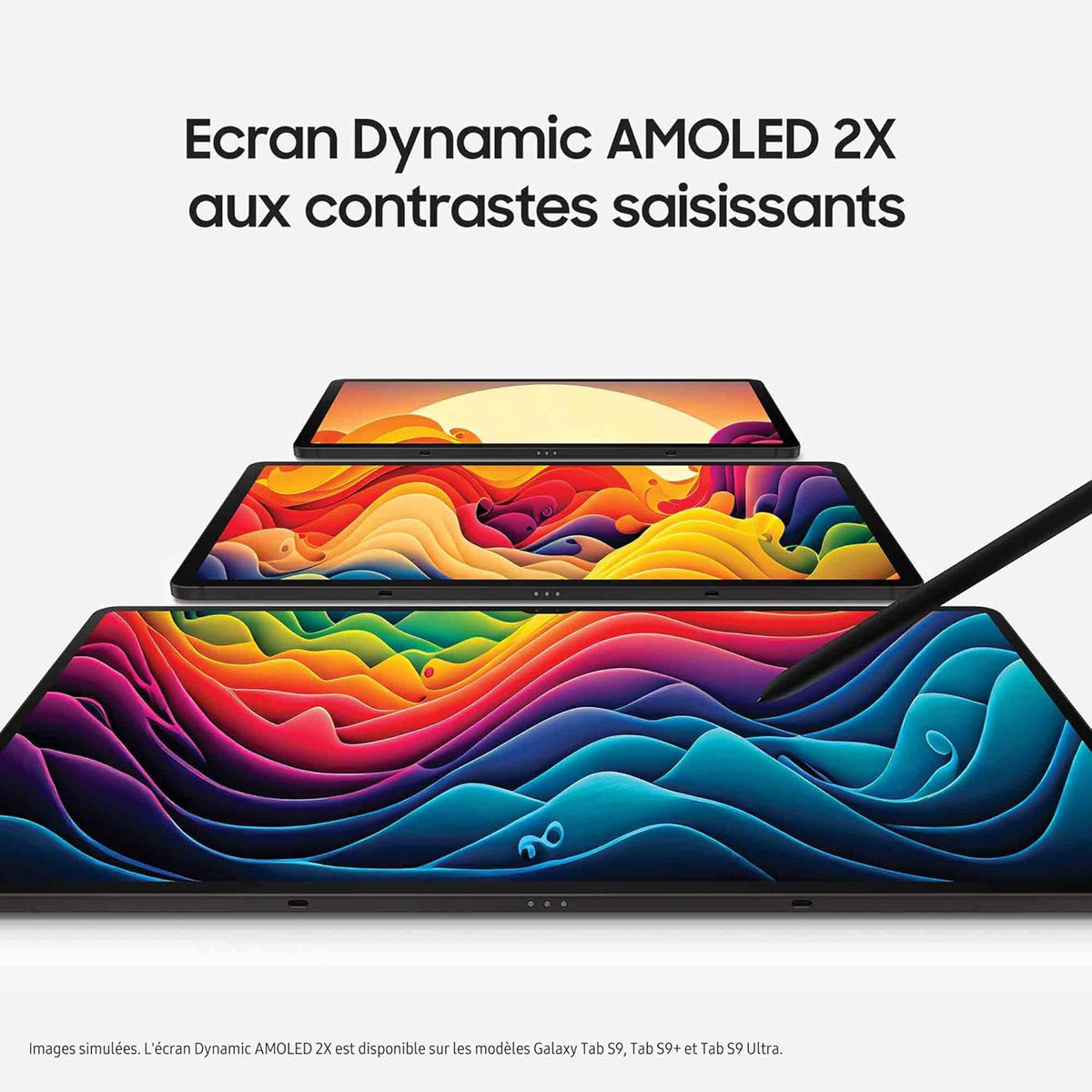 Tablette Android Samsung Galaxy Tab S9+, 12,4", 256 Go de stockage, lecteur MicroSD, Wi-Fi, S Pen inclus, anthracite, chargeur secteur rapide 25 W inclus, exclusivité Amazon version FR