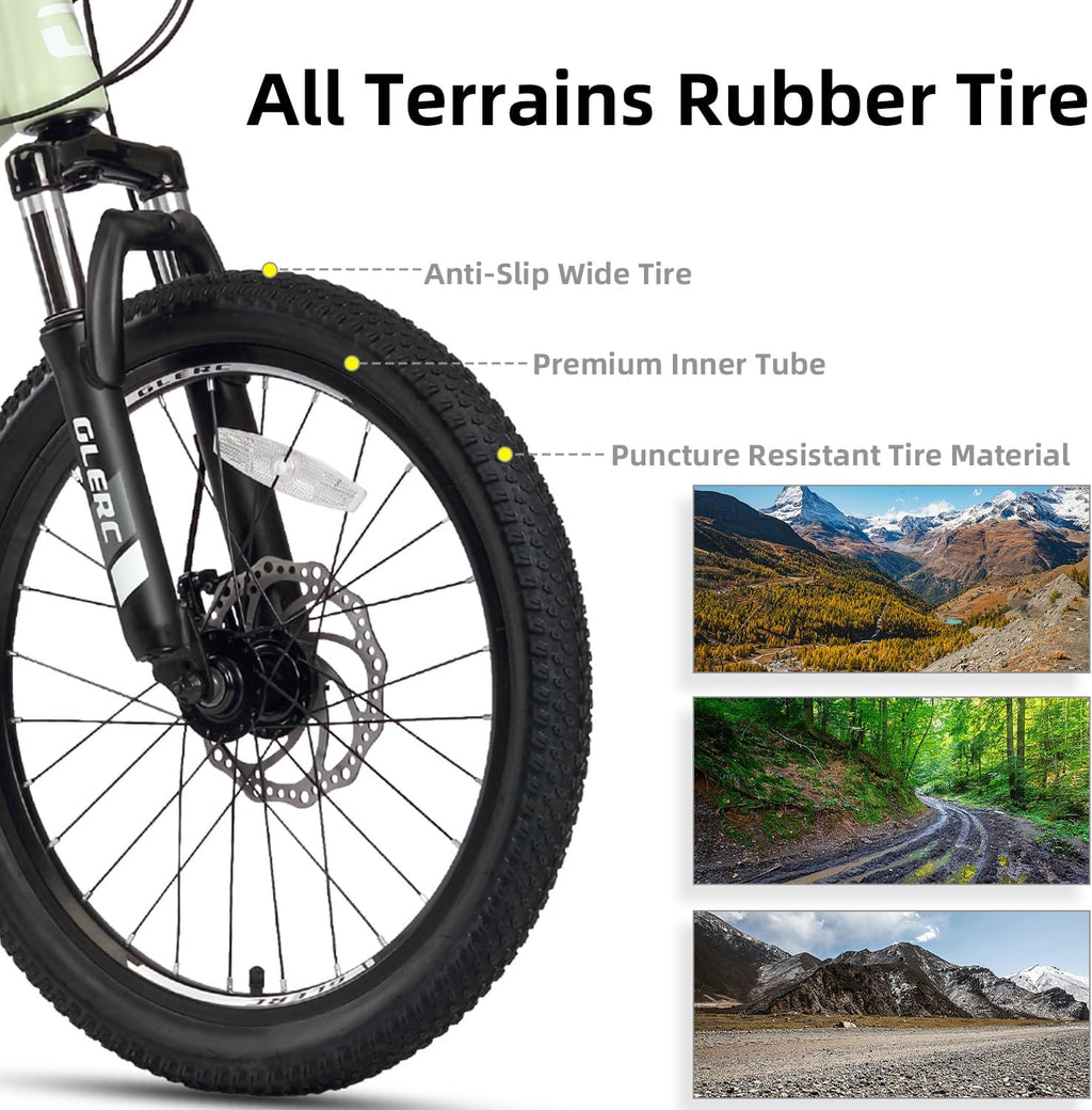 Bicicleta de montaña para niños Glerc Skyline de 20-24 pulgadas para niños y niñas, bicicleta infantil para adolescentes de 6 a 18 años, bicicleta de 21 velocidades con suspensión delantera y frenos de disco, varios colores