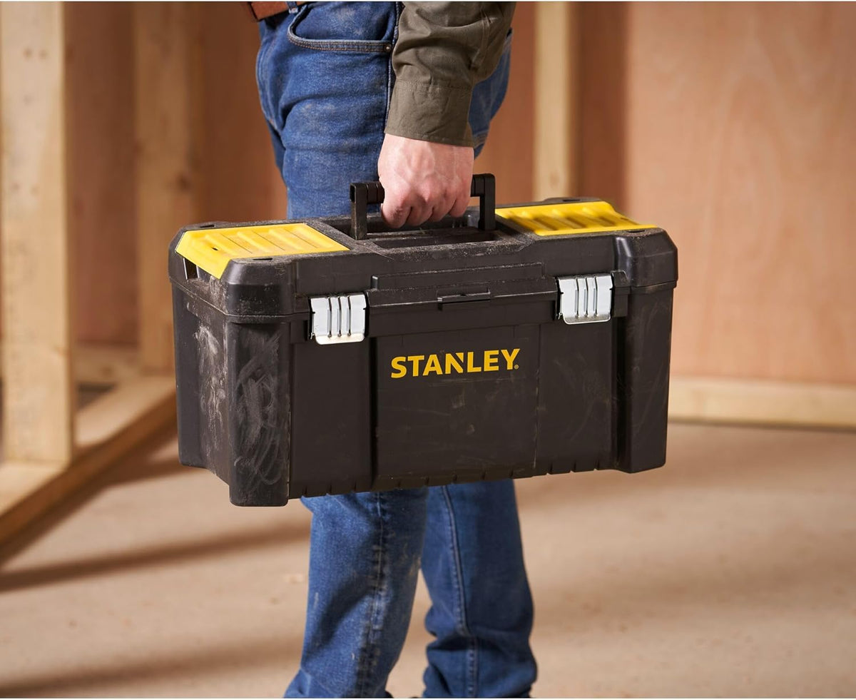 Caja de herramientas STANLEY Essential (19 pulgadas), solución de almacenamiento duradera con bandeja extraíble y organizadores, caja de herramientas portátil, para el almacenamiento de piezas y herramientas, STST1-75521