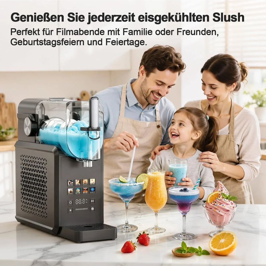Máquina de granizados de 2,7 l con 8 programas, inicio con un solo toque y autolimpieza para granizados, frappés, batidos y bebidas congeladas