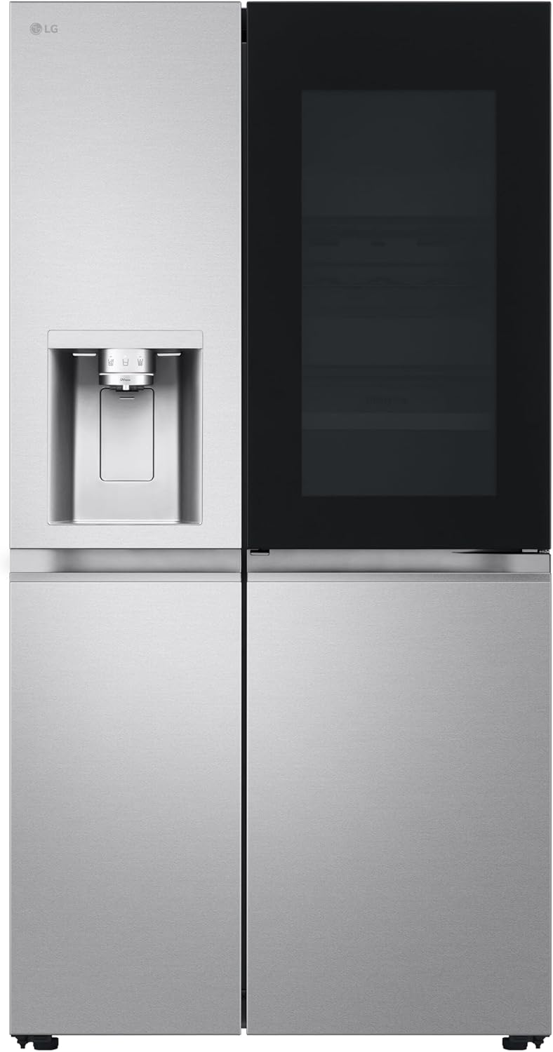 Frigorífico Side by Side LG GSGV81PYLL, Clase E, 635 L, Instaview, frigorífico con congelador, dispensador de hielo, hielo picado y agua, Total NoFrost, compresor Smart Inverter, Wi-Fi