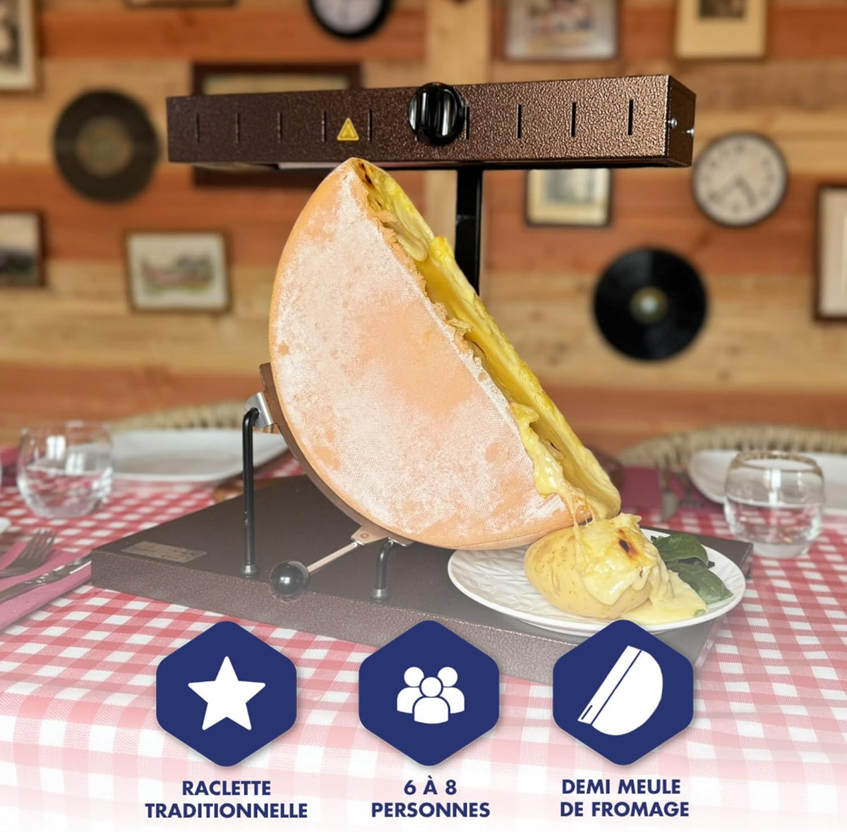Aparato para Raclette Alpage® Signature Tradicional 6-10 personas – Rampa de calefacción ajustable – 230V – Louis Tellier – Para profesionales y familias