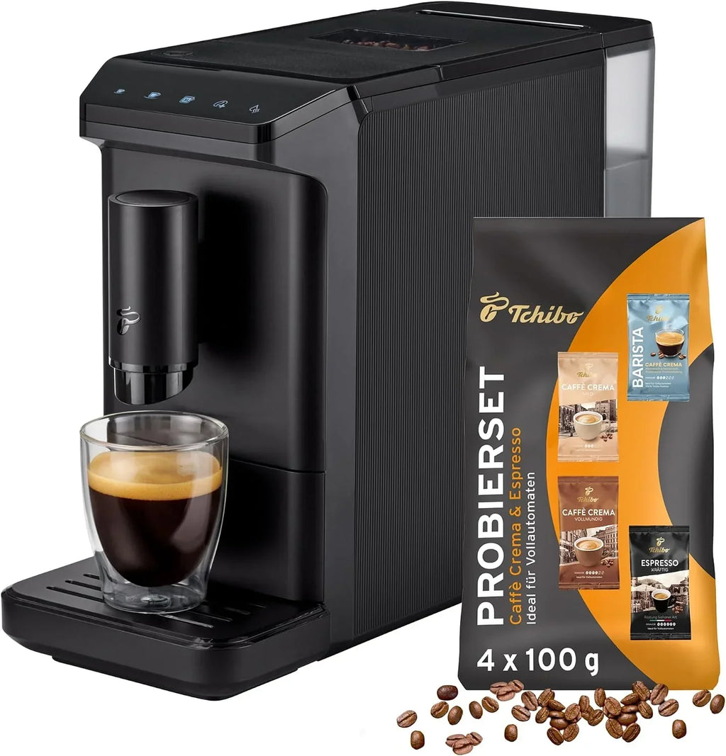 Cafetera automática Esperto mini MSA23107 para espresso y café crema, 16 cm de ancho, compacta, depósito de granos de 1,1 L