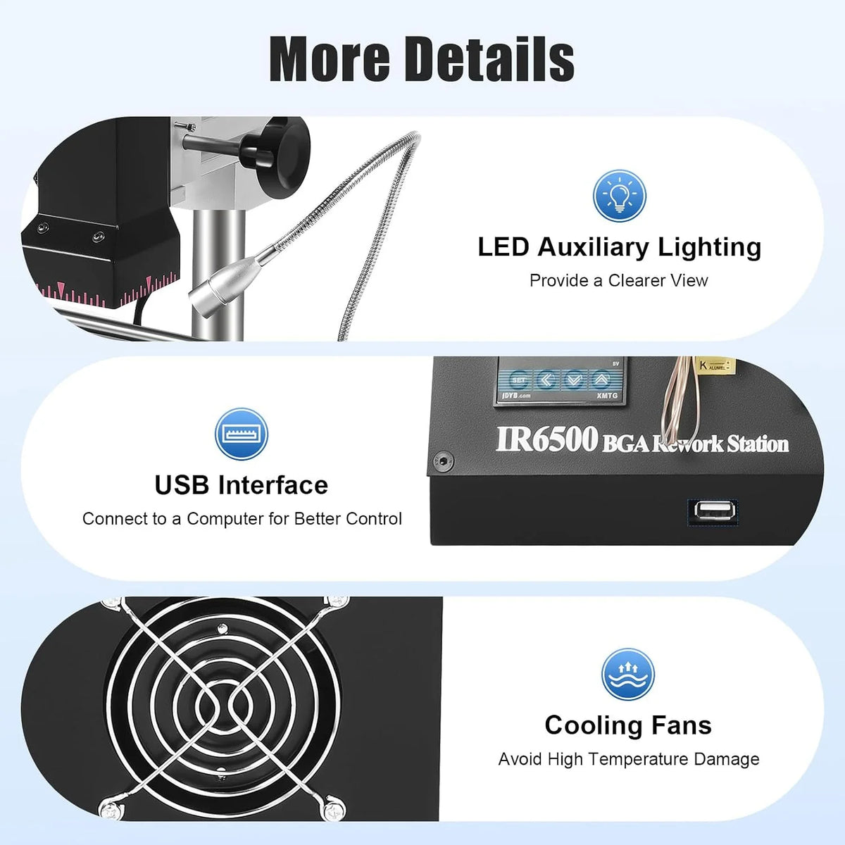 Stacja lutownicza IR6500 BGA 1250 W, stacja lutownicza na podczerwień, 220 V, spawarka, spawarka, spawarka, stacja robocza