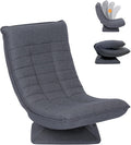 Sillón relax, cómodo sillón de suelo con respaldo ajustable en 4 posiciones, función giratoria de 360°, mecanismo de plegado, acolchado de 13 cm, capacidad de carga de 150 kg para salón o dormitorio (gris)
