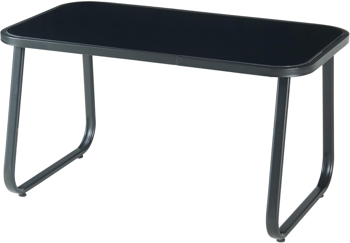 casa.pro Set de muebles de jardín Anzi 4 piezas. Conjunto de asientos para exteriores negro, juego de muebles de balcón compuesto por 1 mesa, 1 banco, 2 sillas, conjunto de muebles de salón para terraza, resistente a la intemperie