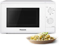 Panasonic NN-E20JWMEBG Kuchenka mikrofalowa ze szklanym talerzem obrotowym, 20 L, 800 W, ustawienie rozmrażania, 5 poziomów mocy, timer, biała