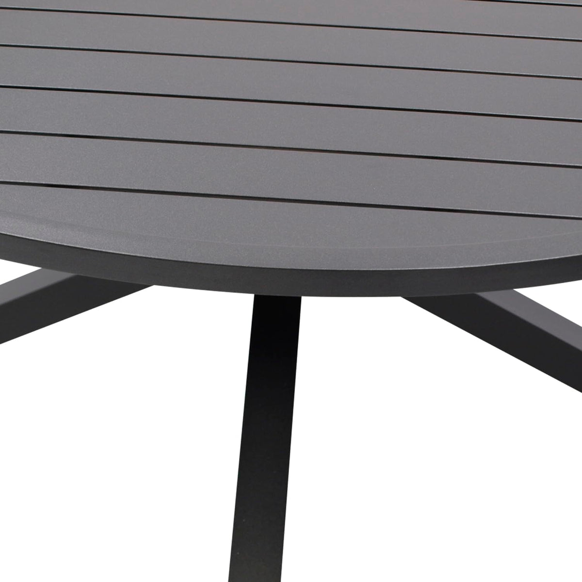 Mesa de jardín extensible DEGAMO Arles, redonda de 140 cm, extensible a ovalada de 200 cm, aluminio antracita, para exterior, resistente a la intemperie