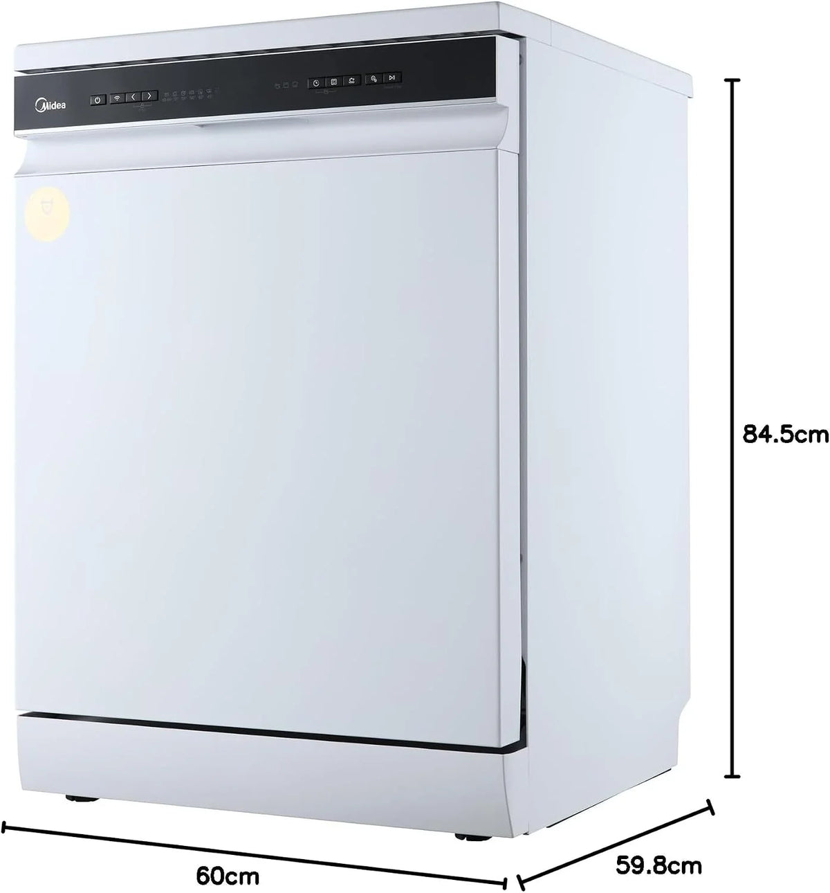 Midea MDWEF1433DW-WE, zmywarka 60 cm, wolnostojąca, 14 nakryć na miary, kosz na sztućce, górny kosz z regulacją wysokości, Aqua-Stop, wybór czasu startu, biała