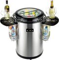Syntrox 50 l Barril refrigerador | Nevera de barril | Barril para bebidas | Enfriador de fiesta | Enfriador de botellas Salaron, para eventos, con tapa de cristal, indicador de temperatura, 75 vatios (negro)