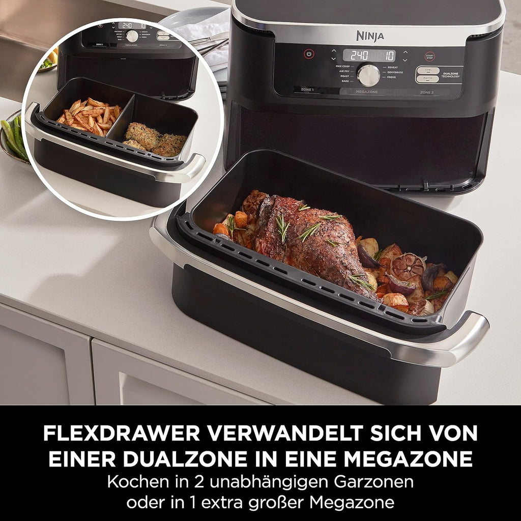 Freidora de aire Ninja Foodi FlexDrawer de doble zona, negra AF500EU