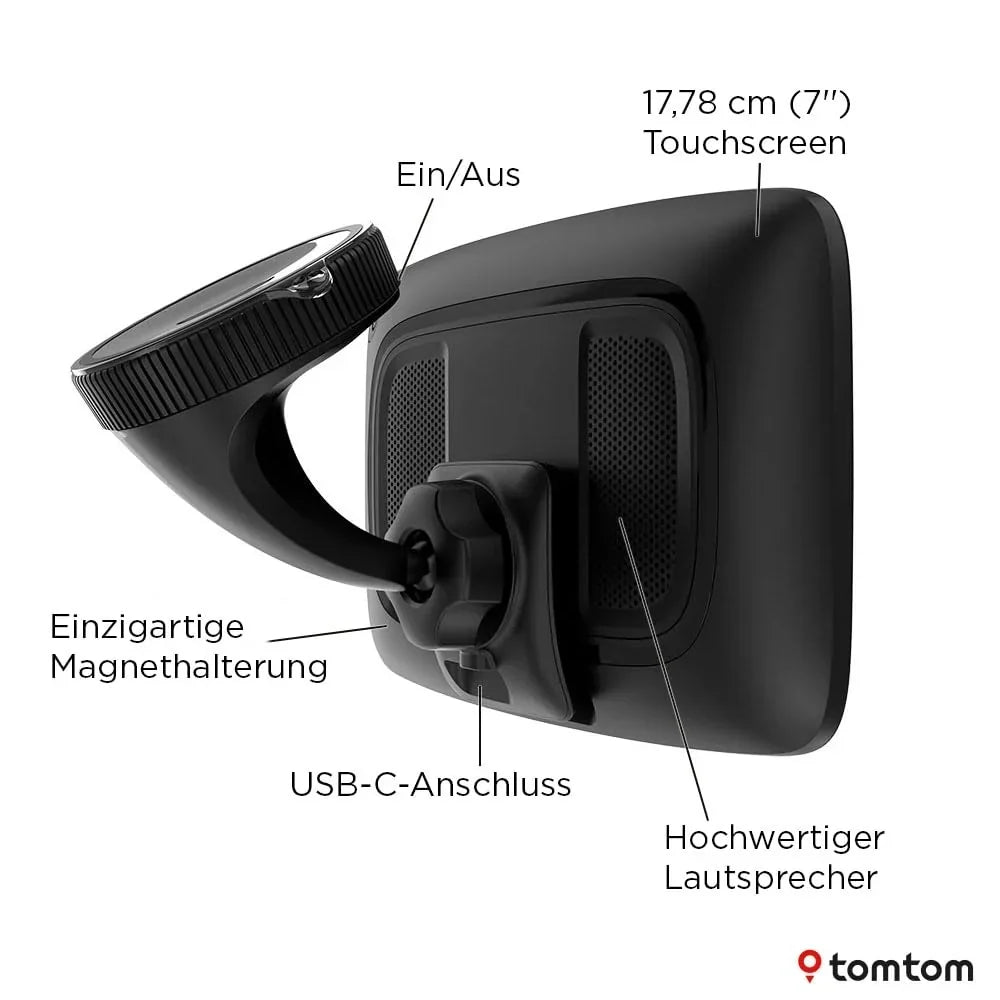 Navegador para coche TomTom GO Navigator, pantalla de 7 pulgadas, evitación de atascos, actualizaciones por Wi-Fi, servicio premium, soporte magnético