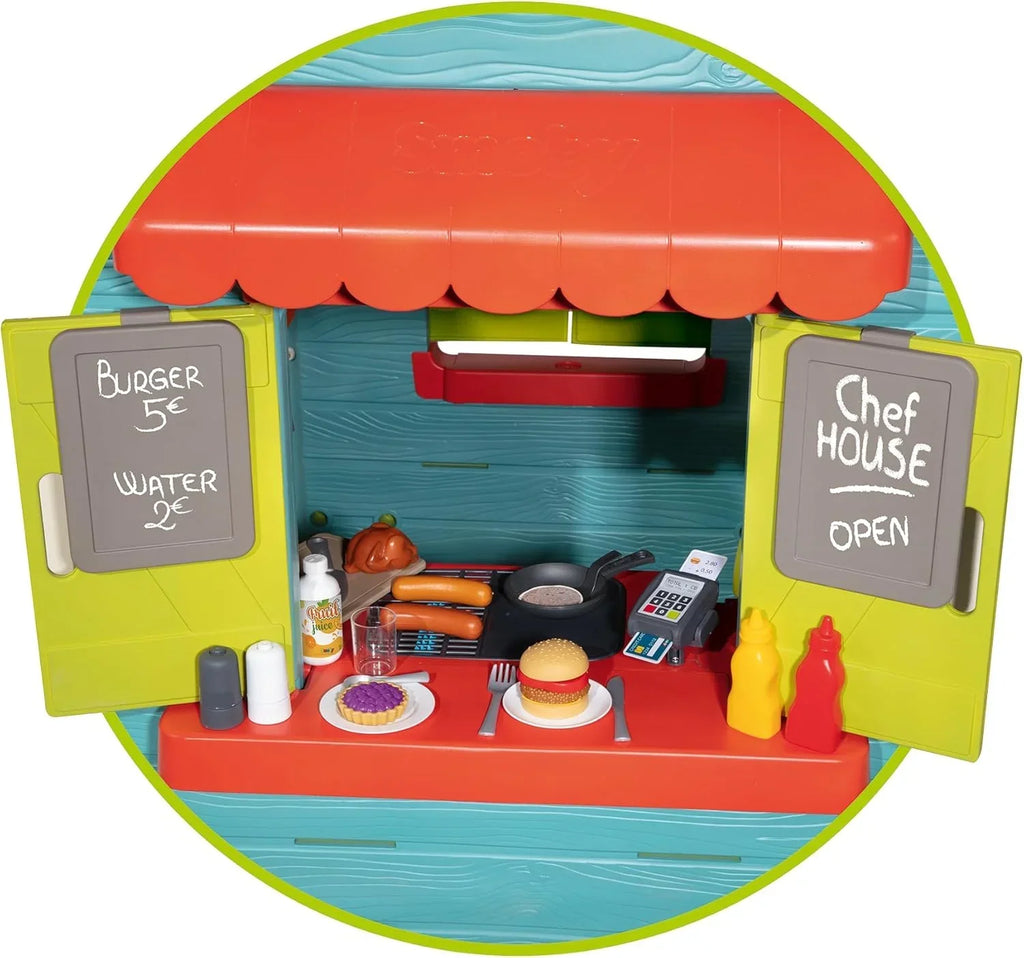 Smoby Life Garden House - Casa de Jardín Infantil - Incluye Jardinera, Comedero para Pájaros, Herramientas y Accesorios - Protección UV - Material Reciclado - más de 2 años (7600810408)