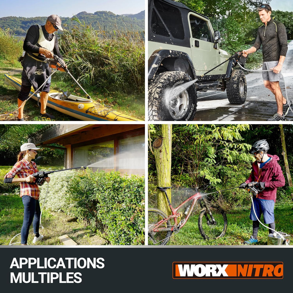 Hydroshot 20 V MAX myjka ciśnieniowa | WORX Nitro | PowerShare | czyszczenie tarasów i mycie samochodów | maks. 56 barów | 220 l/h | łącznie z akumulatorem 4,0 Ah i ładowarką | WG633E